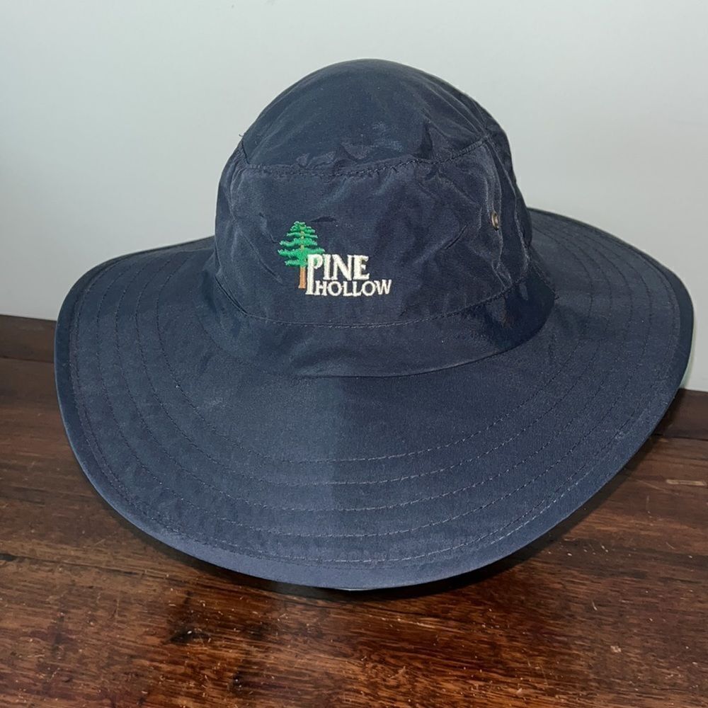 Blue Wide brim Nylon Pine Hollow Clayton Raleigh NC Safari style golf Hat cap